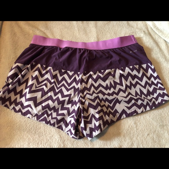 Purple And White Chevron Dry Fit Shorts - Picture 2 of 3